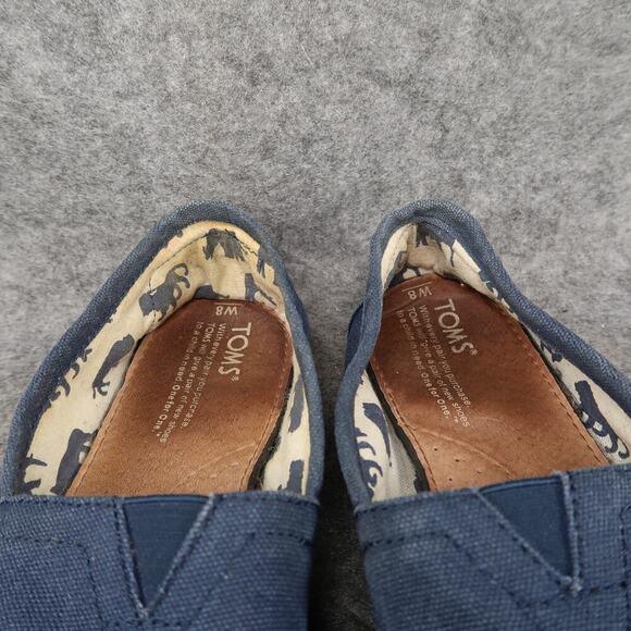 Toms Shoes Womens 8 Flats Slip On Loafer Casual Canvas Blue Alpargatas Boho - Picture 3 of 10